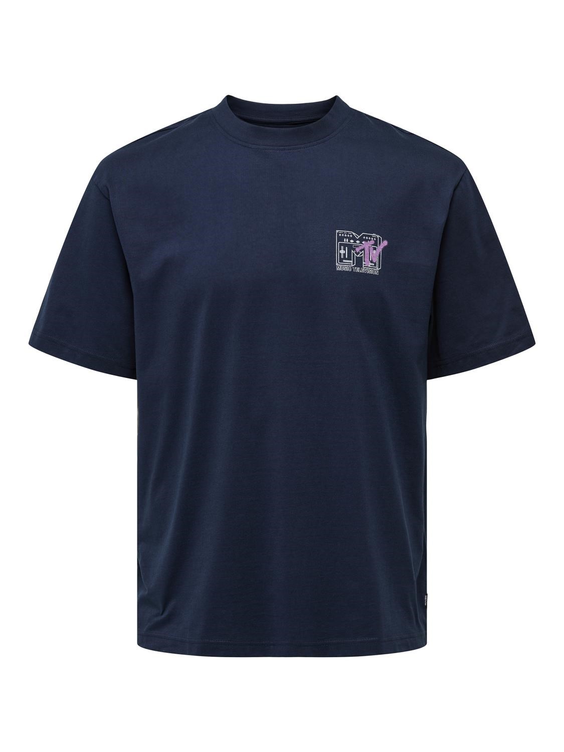 Only & Sons Erkek T-Shirt 22029523 Navy Blazer