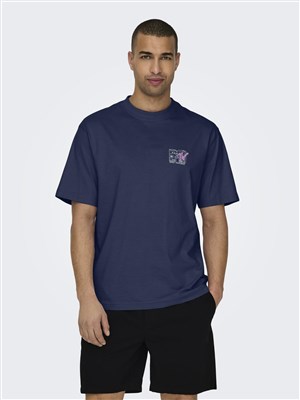Only & Sons Erkek T-Shirt 22029523 Navy Blazer
