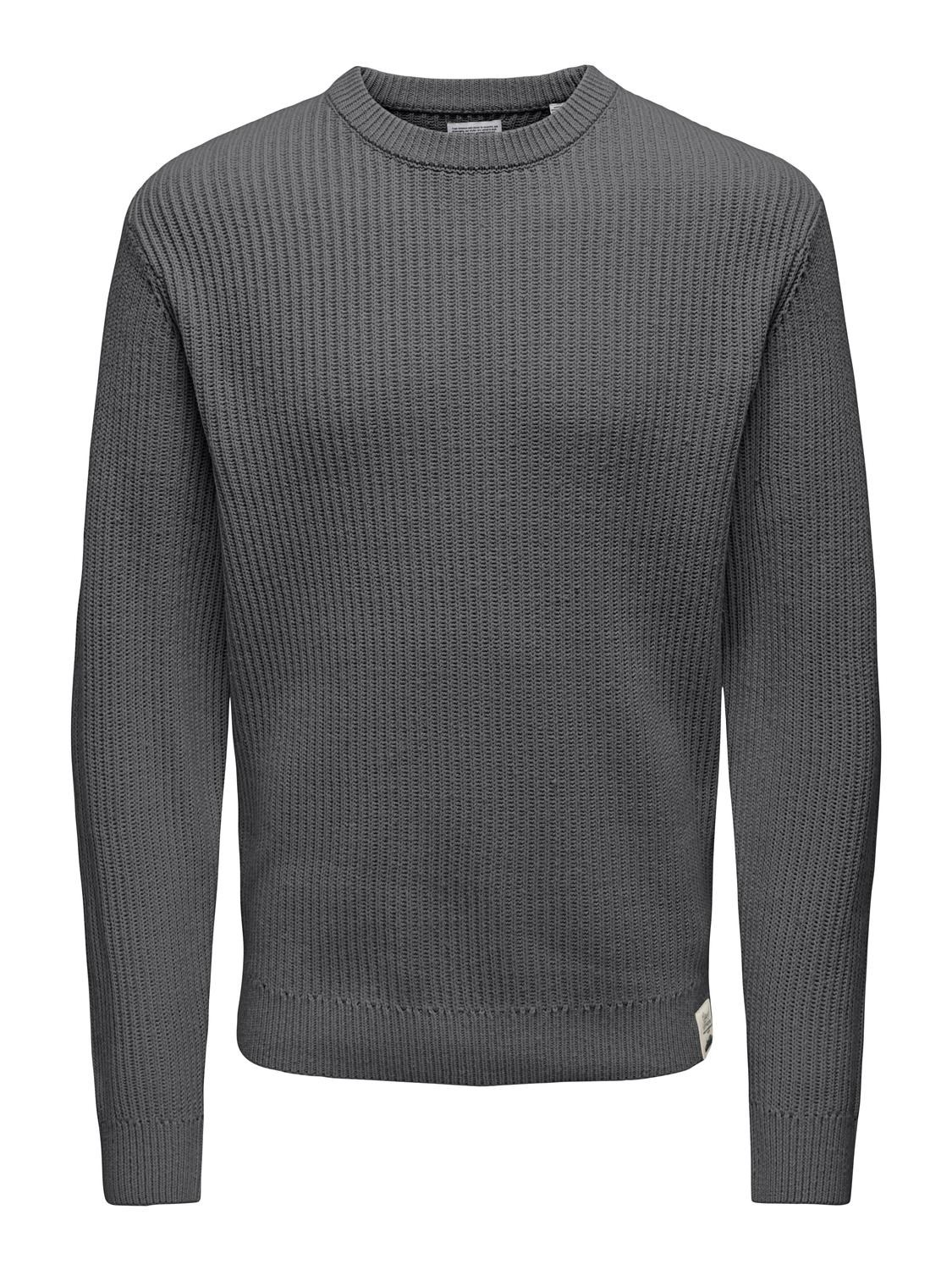 Only & Sons Erkek Triko 22030208 Grey Pinstripe
