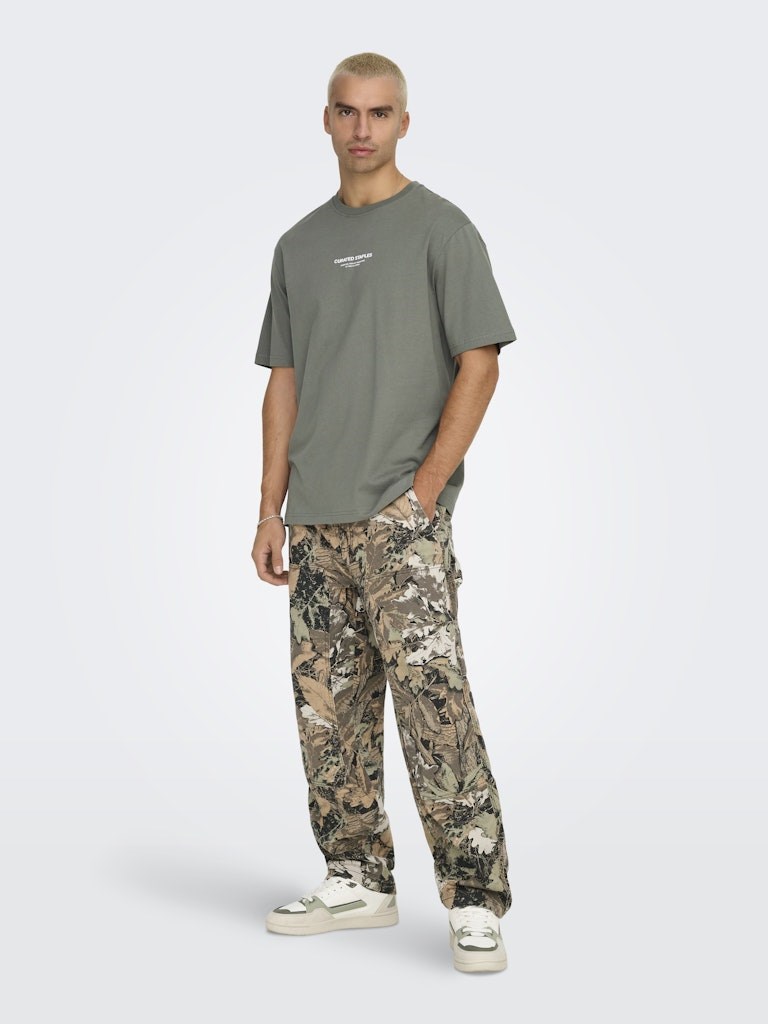 Only & Sons Erkek T-Shirt 22030925 Castor Gray