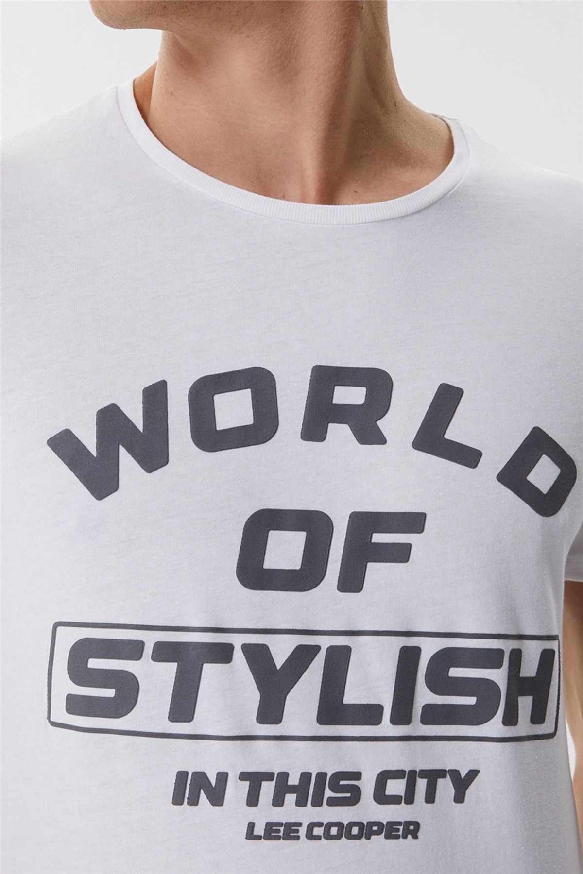 Lee Cooper Erkek T-Shirt 222 LCM 242021 Beyaz