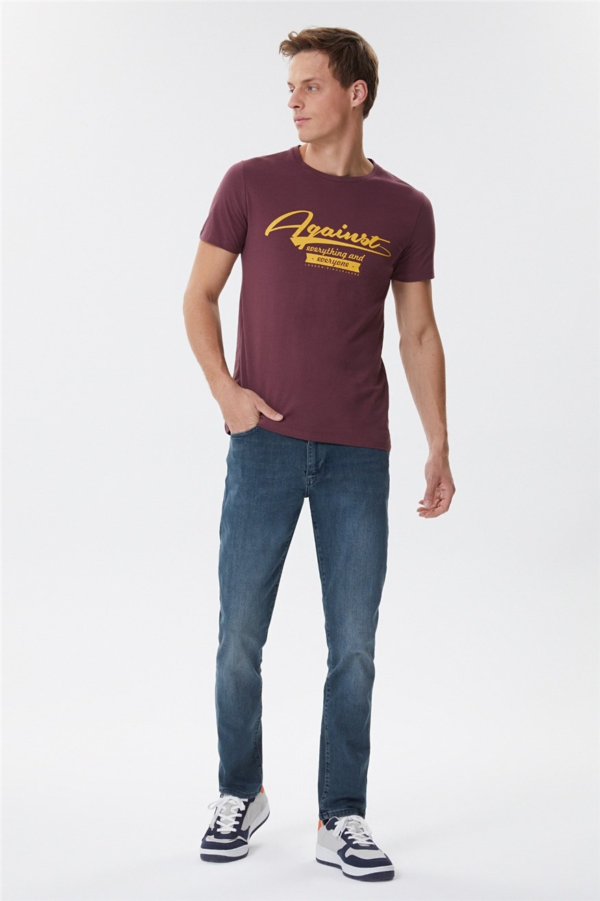 Lee Cooper Erkek T-Shirt 222 LCM 242022 Mürdüm