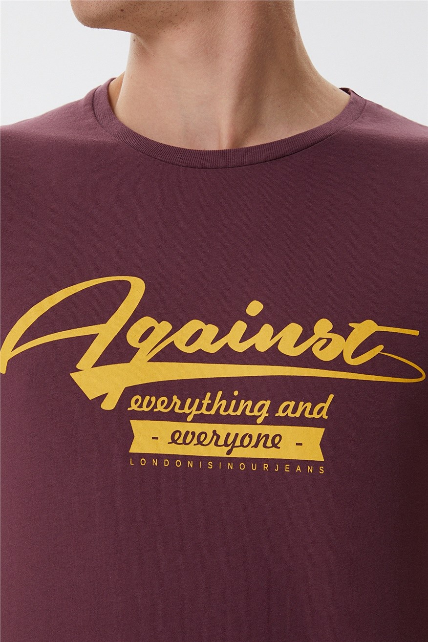 Lee Cooper Erkek T-Shirt 222 LCM 242022 Mürdüm