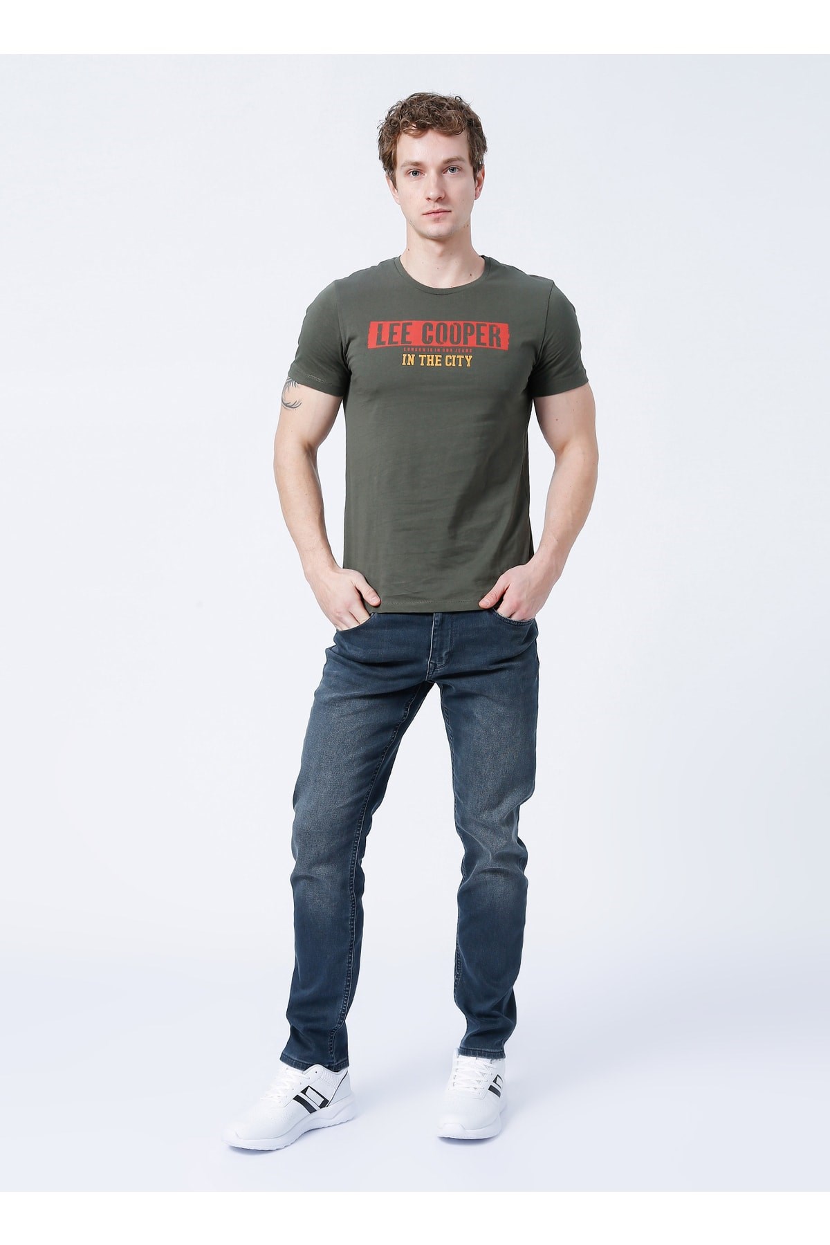 Lee Cooper Erkek T-Shirt 222 LCM 242023 Haki