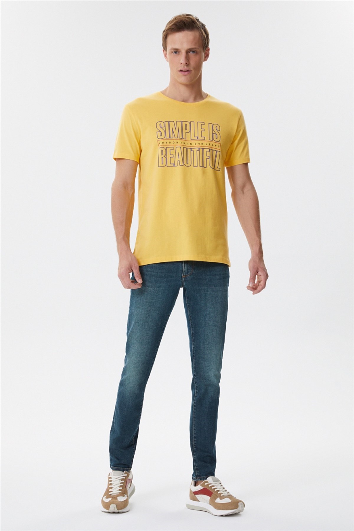 Lee Cooper Erkek T-Shirt 222 LCM 242027 Limon Sarı