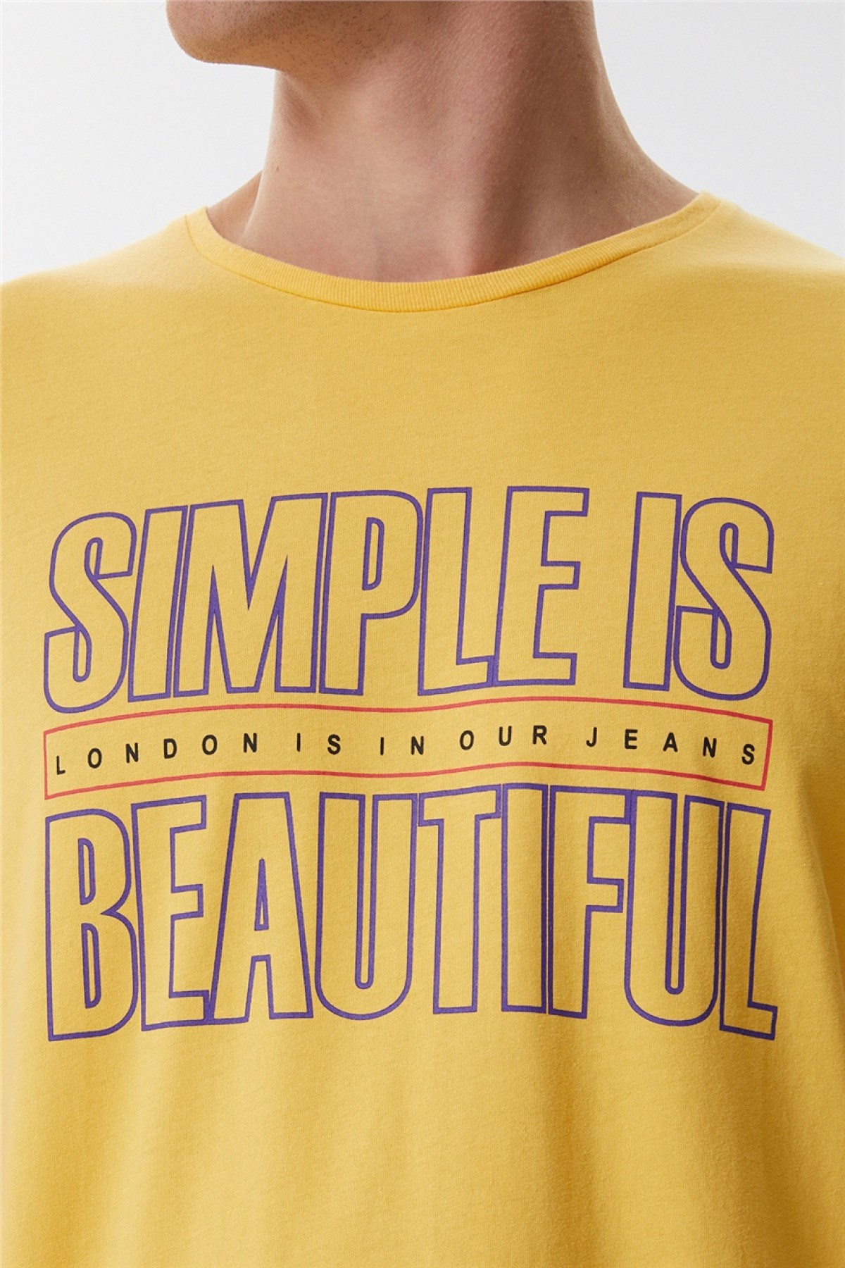 Lee Cooper Erkek T-Shirt 222 LCM 242027 Limon Sarı