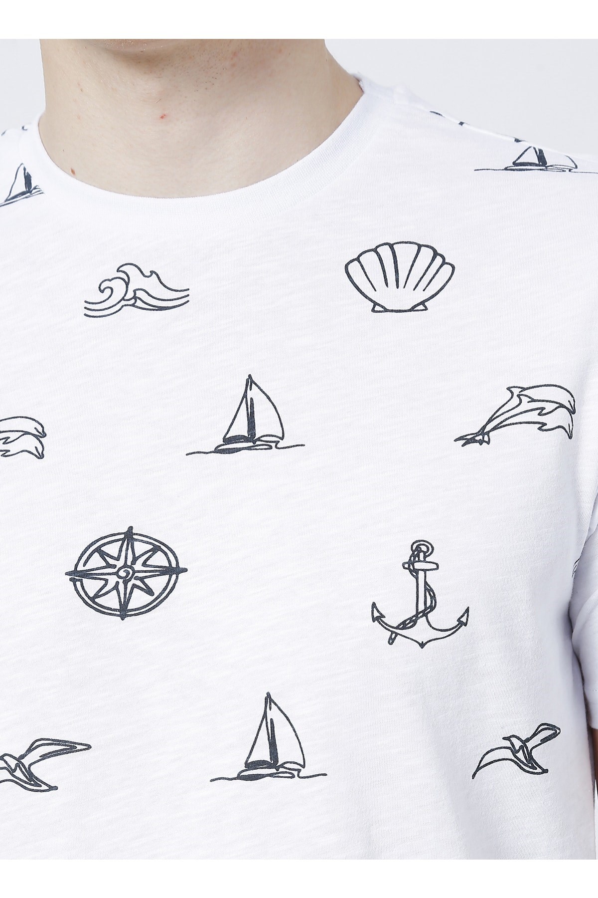 Lee Cooper Erkek T-Shirt 222 LCM 242047 Beyaz