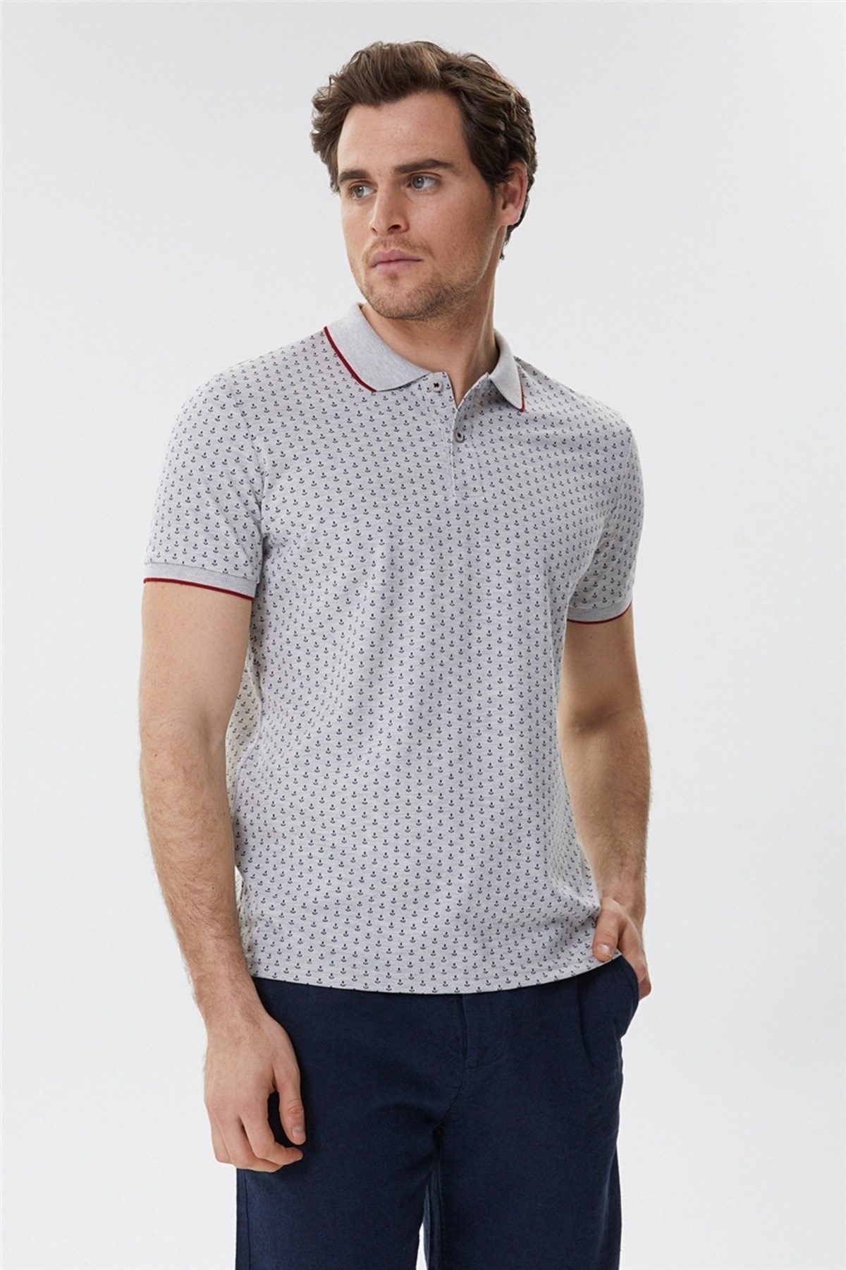 Lee Cooper Erkek T-Shirt 222 LCM 242059 Gri Melanj