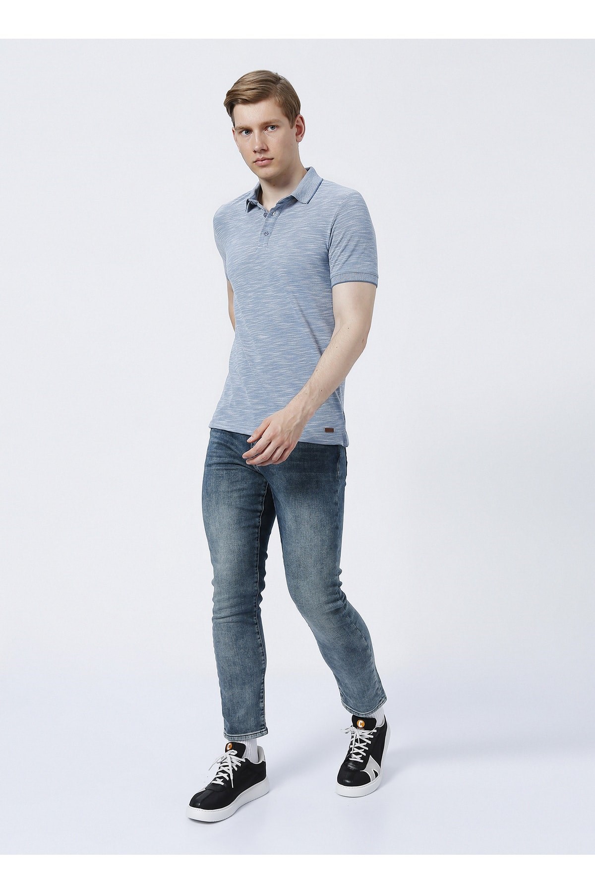 Lee Cooper Erkek T-Shirt 222 LCM 242062 Pastel Mavi
