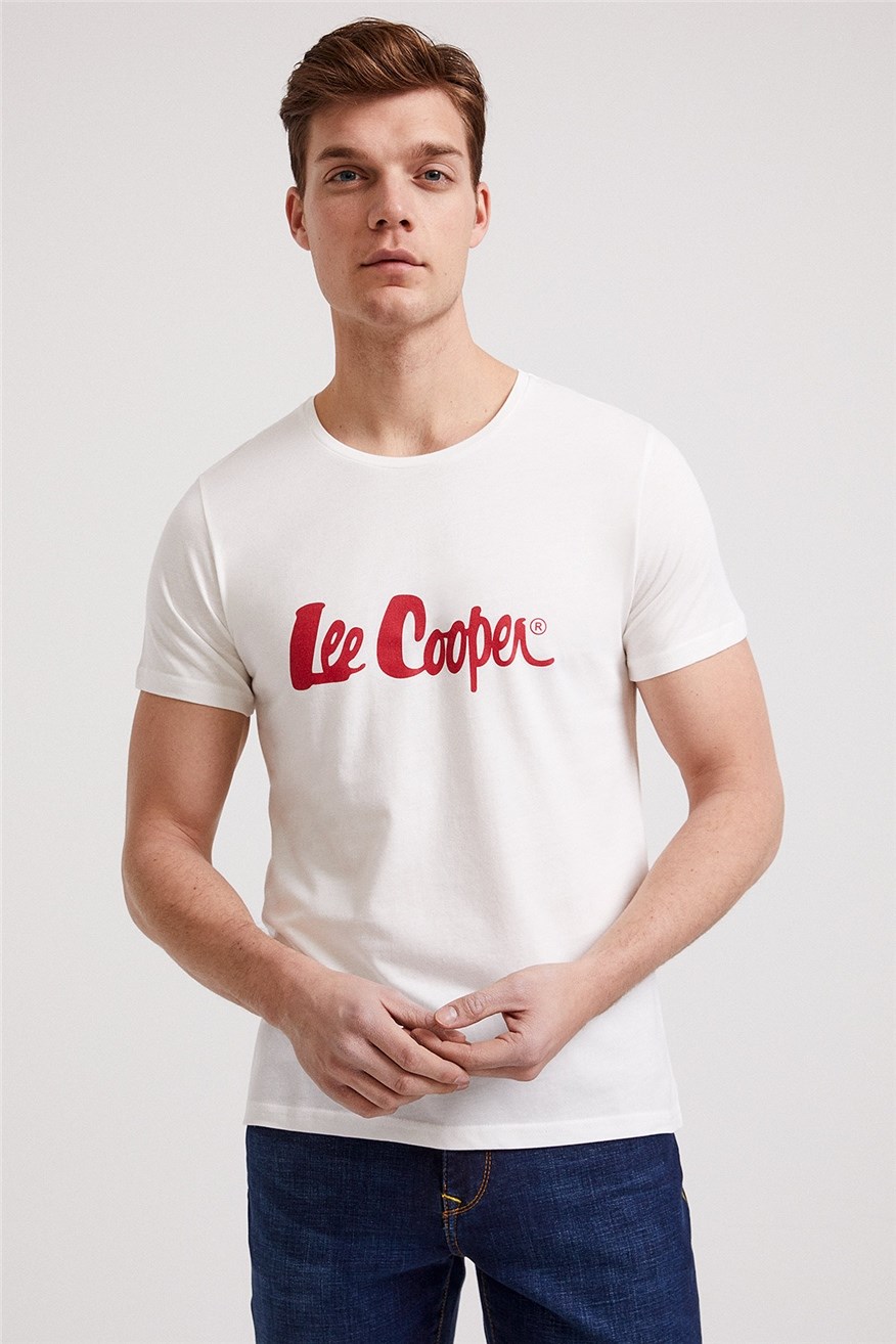 Lee Cooper Erkek T-Shirt 222 LCM 242065 Beyaz-K
