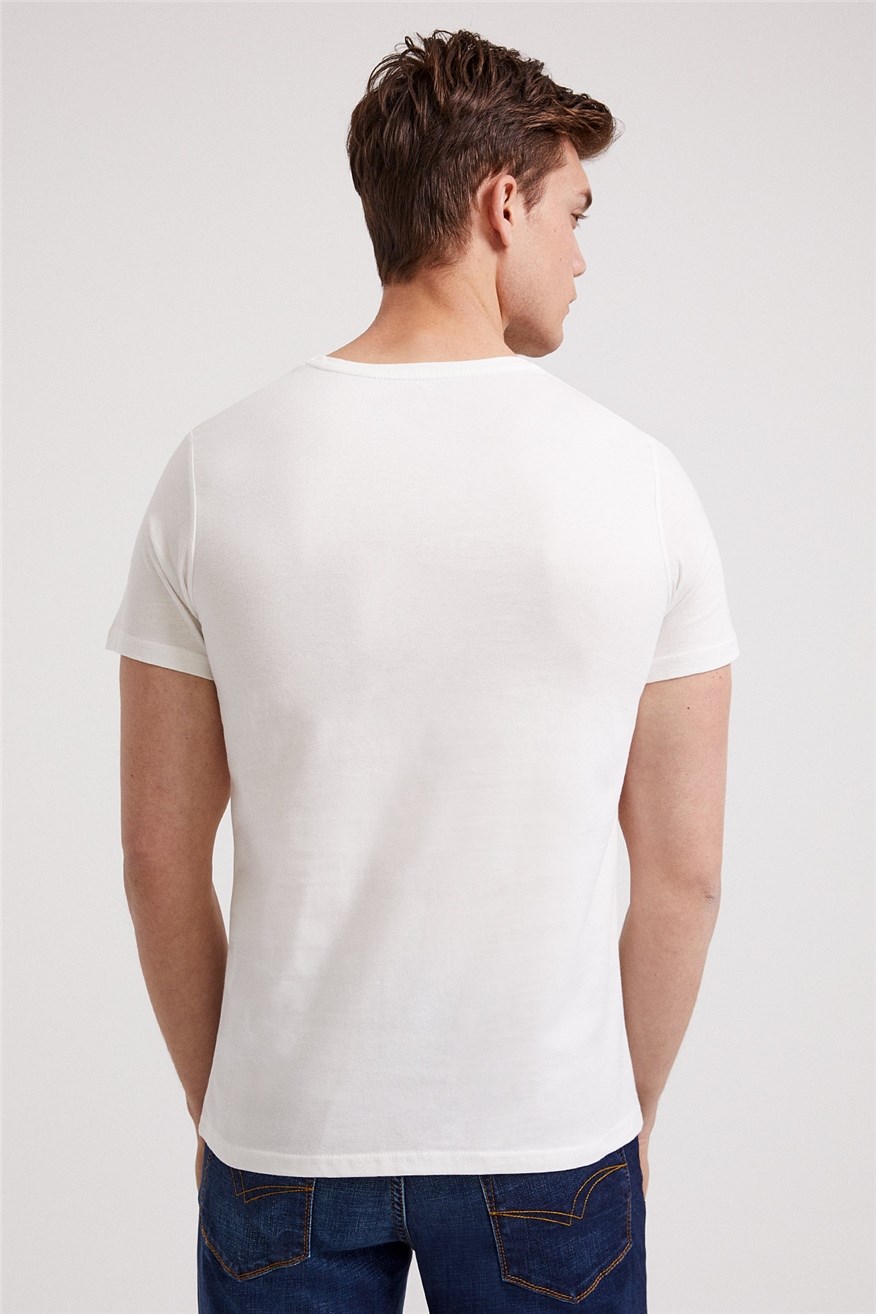 Lee Cooper Erkek T-Shirt 222 LCM 242065 Beyaz-K