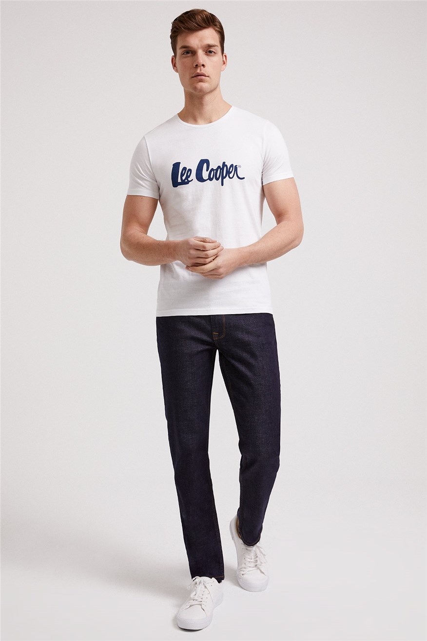 Lee Cooper Erkek T-Shirt 222 LCM 242065 Beyaz-L