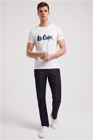 Lee Cooper Erkek T-Shirt 222 LCM 242065 Beyaz-L