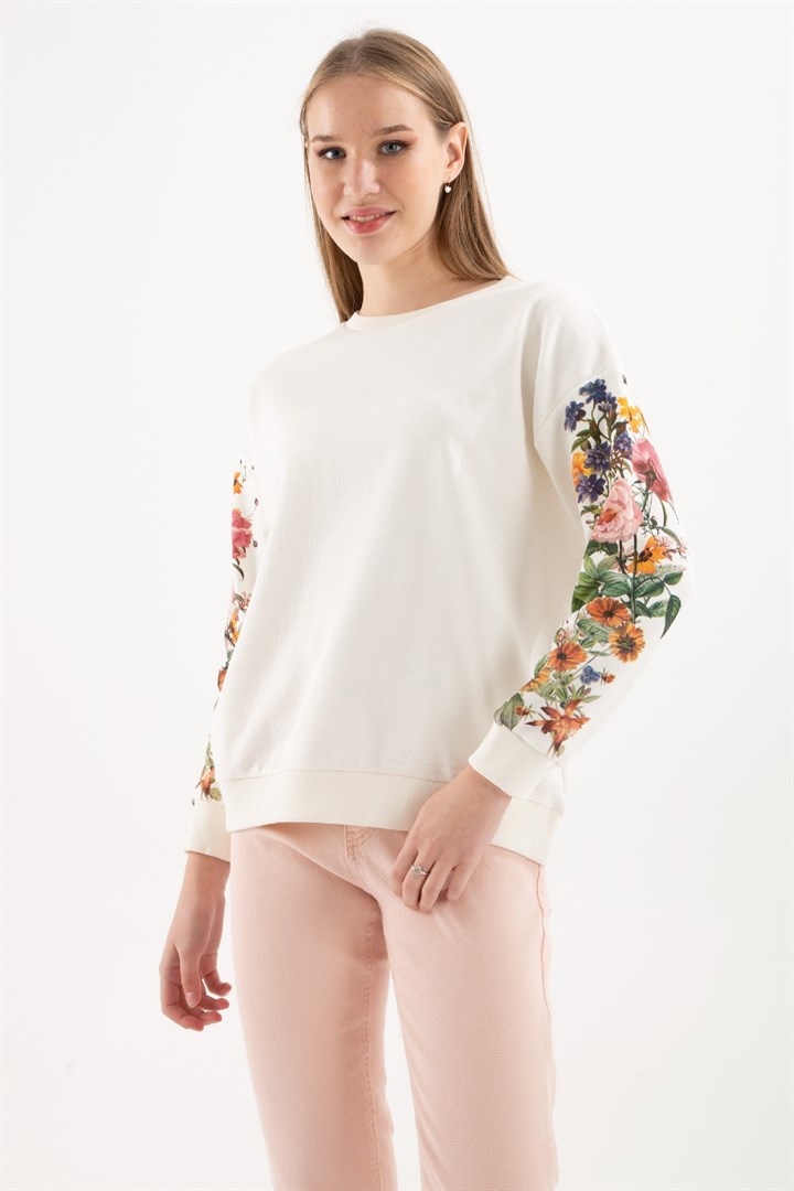 Fashion Friends Kadın S-Shirt 22K0063K1 Ekru / Ecru