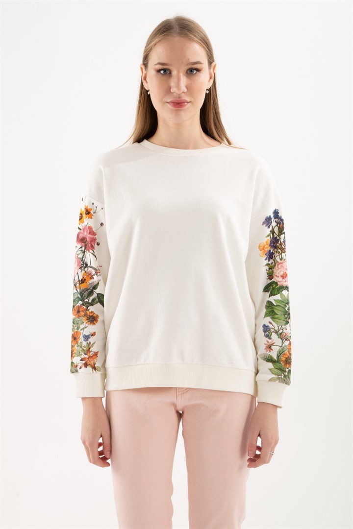 Fashion Friends Kadın S-Shirt 22K0063K1 Ekru / Ecru
