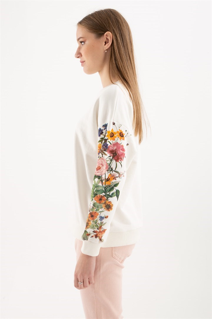 Fashion Friends Kadın S-Shirt 22K0063K1 Ekru / Ecru