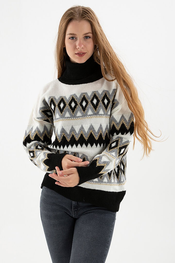 Fashion Friends Kadın Kazak 22K0509K1 Siyah / Black