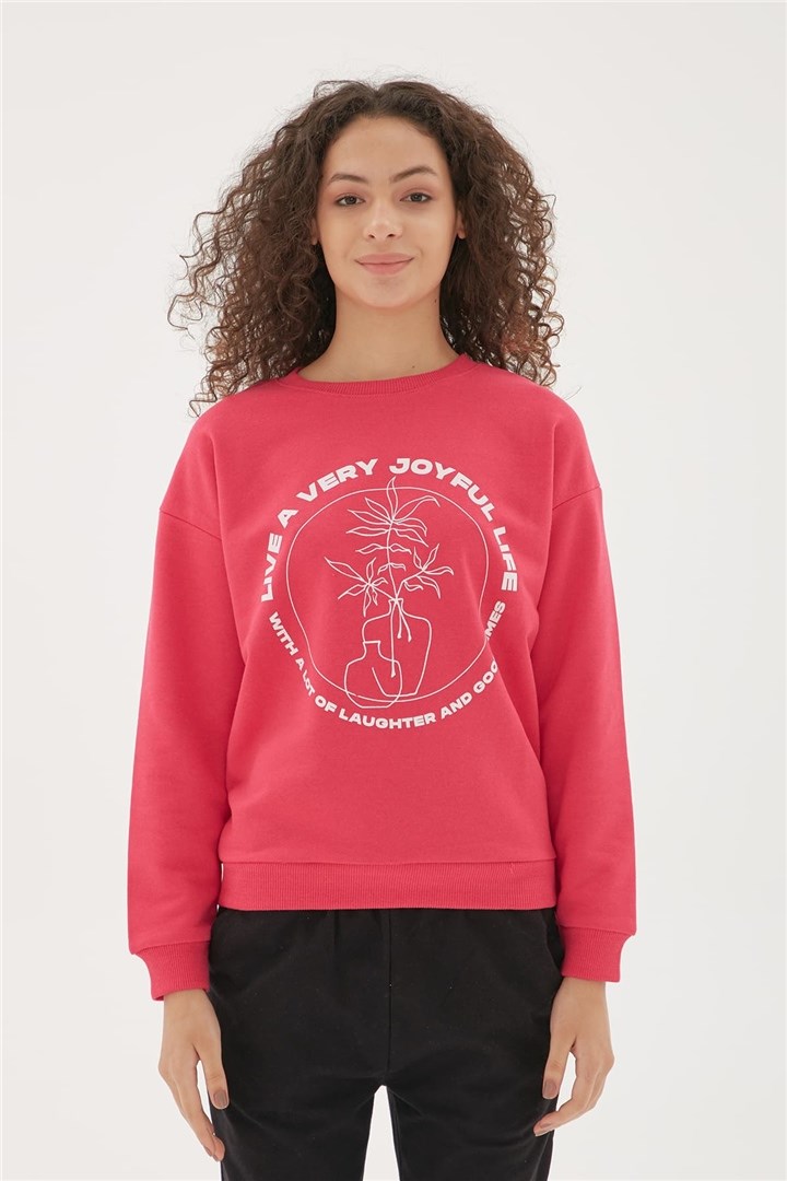 Fashion Friends Kadın S-Shirt 22K0572K1 Fuşya / Fuchsia