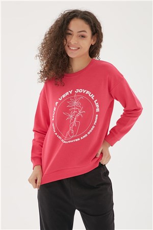 Fashion Friends Kadın S-Shirt 22K0572K1 Fuşya / Fuchsia