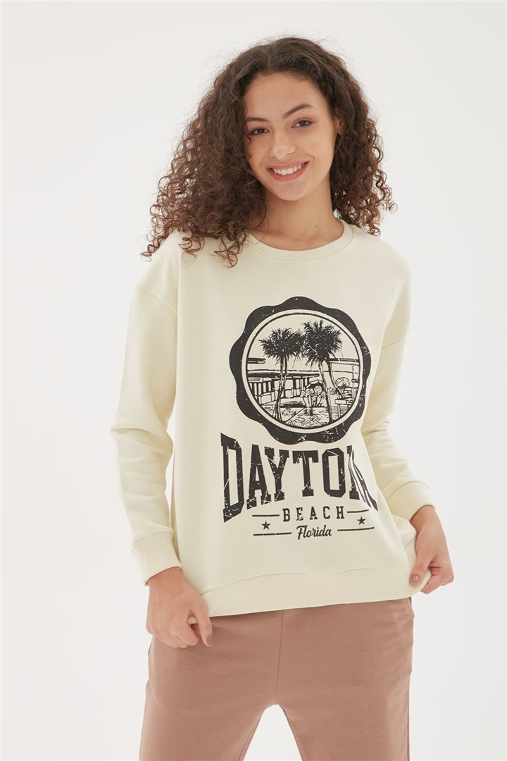 Fashion Friends Kadın S-Shirt 22K0576K1 Ekru / Ecru