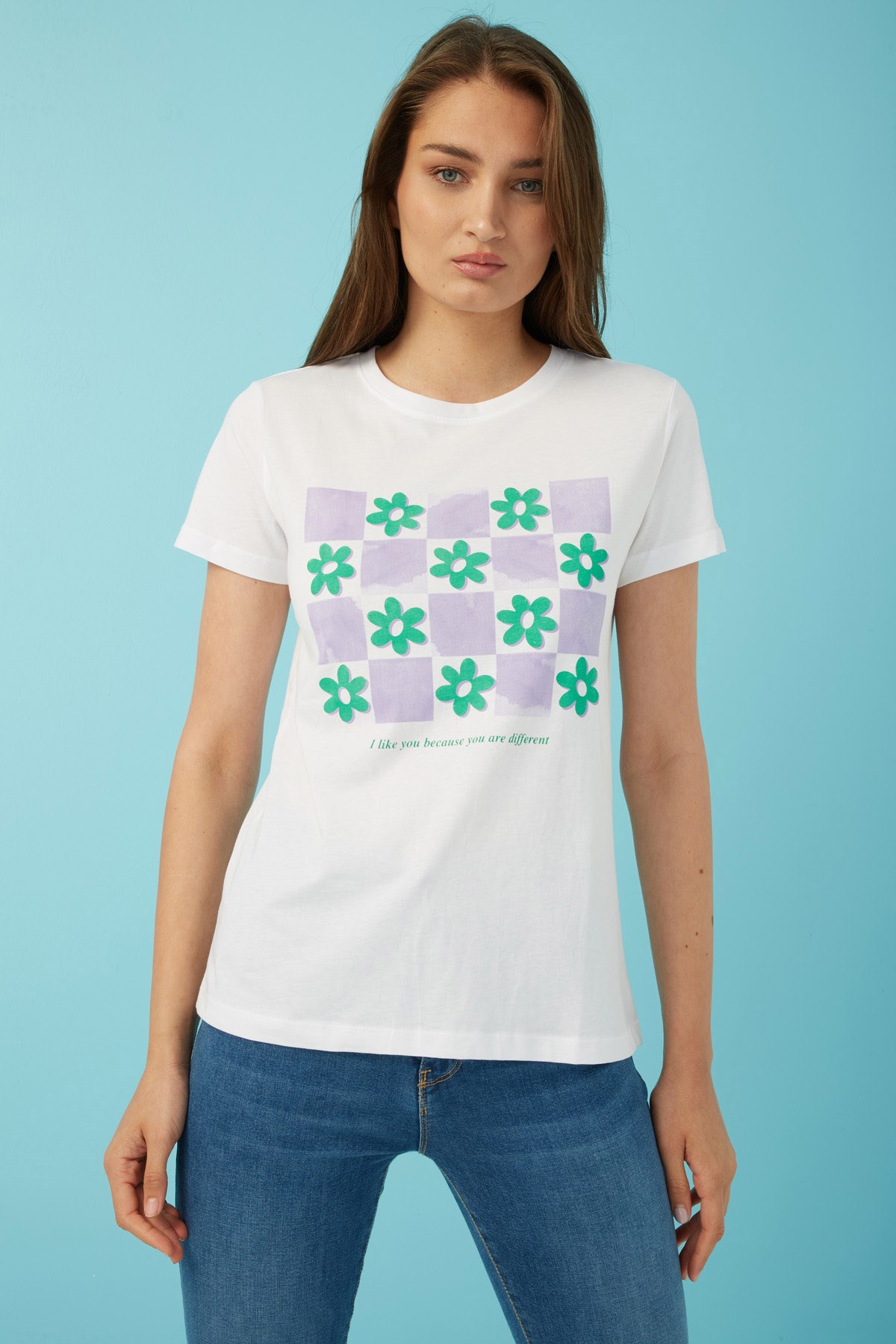 Fashion Friends Kadın T-Shirt 22Y0019K1 Beyaz / White