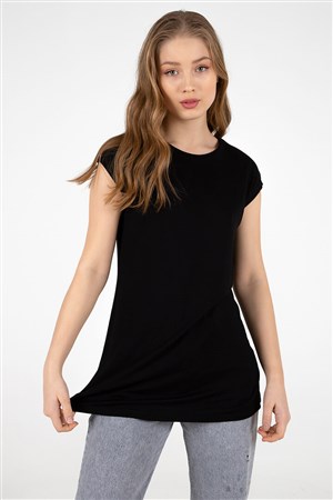 Fashion Friends Kadın T-Shirt 22Y0036K1 Siyah / Black
