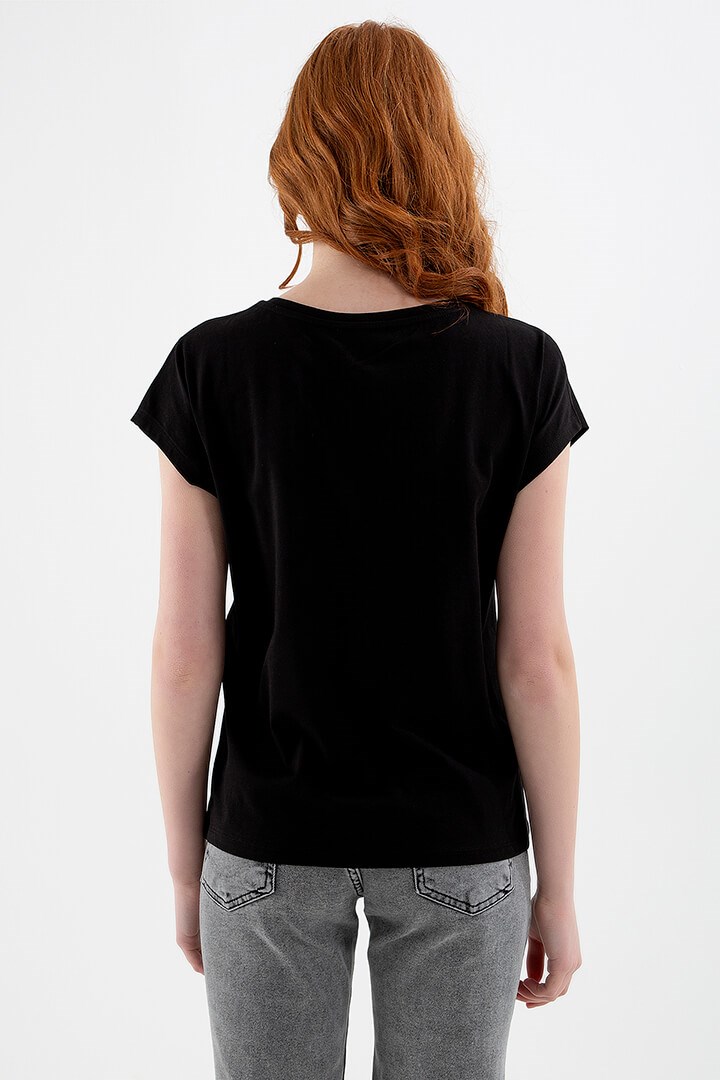 Fashion Friends Kadın T-Shirt 22Y0078K1 Siyah / Black