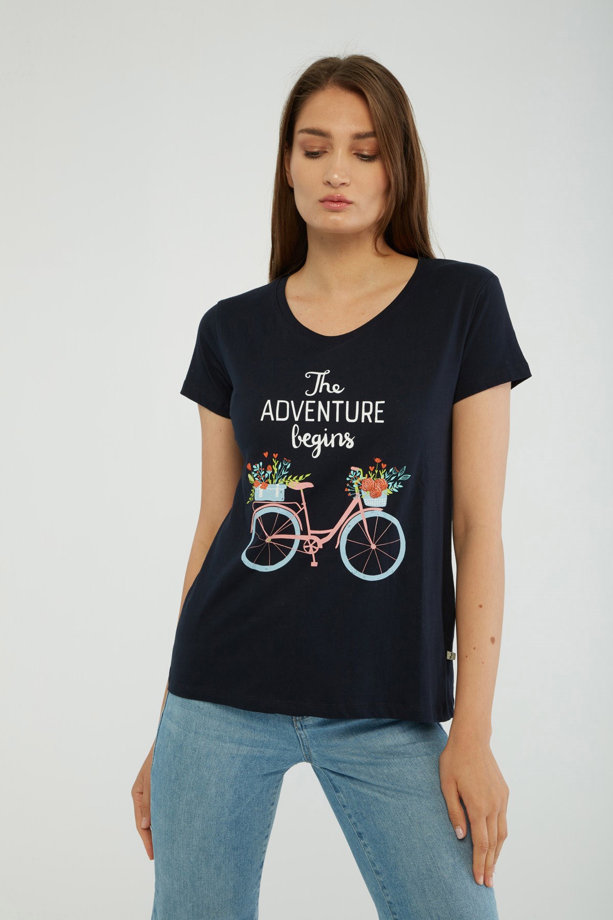 Fashion Friends Kadın T-Shirt 22Y0100K1 Lacivert / Navy