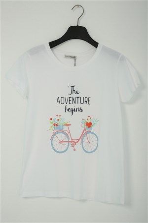 Fashion Friends Kadın T-Shirt 22Y0100K1 Ekru / Ecru