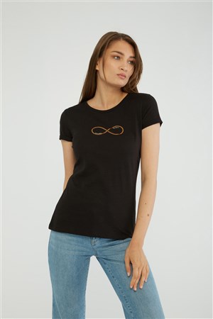 Fashion Friends Kadın T-Shirt 22Y0126K1 Siyah / Black
