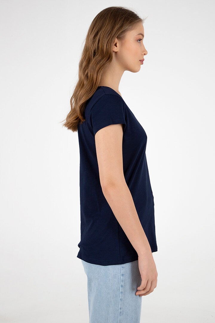 Fashion Friends Kadın T-Shirt 22Y0147K1 İndigo / İndigo