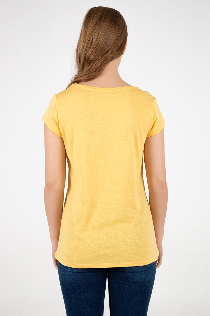 Fashion Friends Kadın T-Shirt 22Y0147K1 Sarı / Yellow