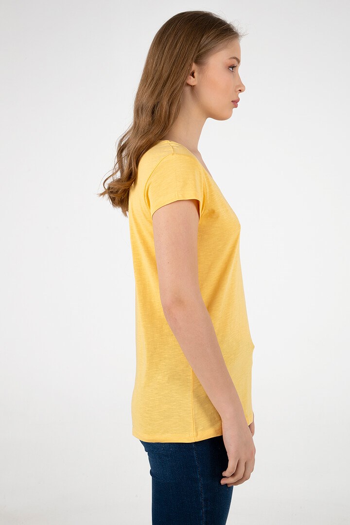 Fashion Friends Kadın T-Shirt 22Y0147K1 Sarı / Yellow
