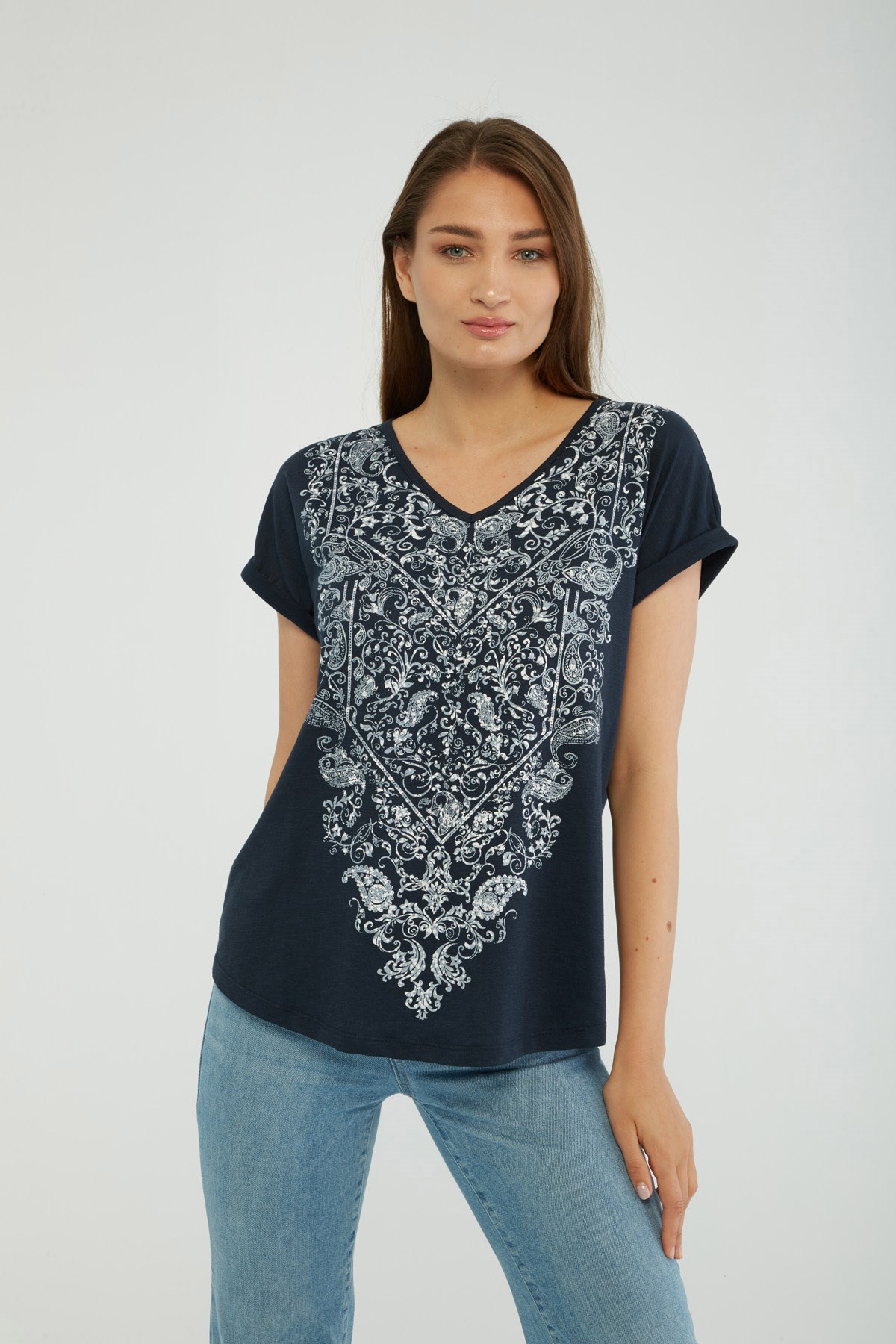 Fashion Friends Kadın T-Shirt 22Y0185K1 Lacivert / Navy