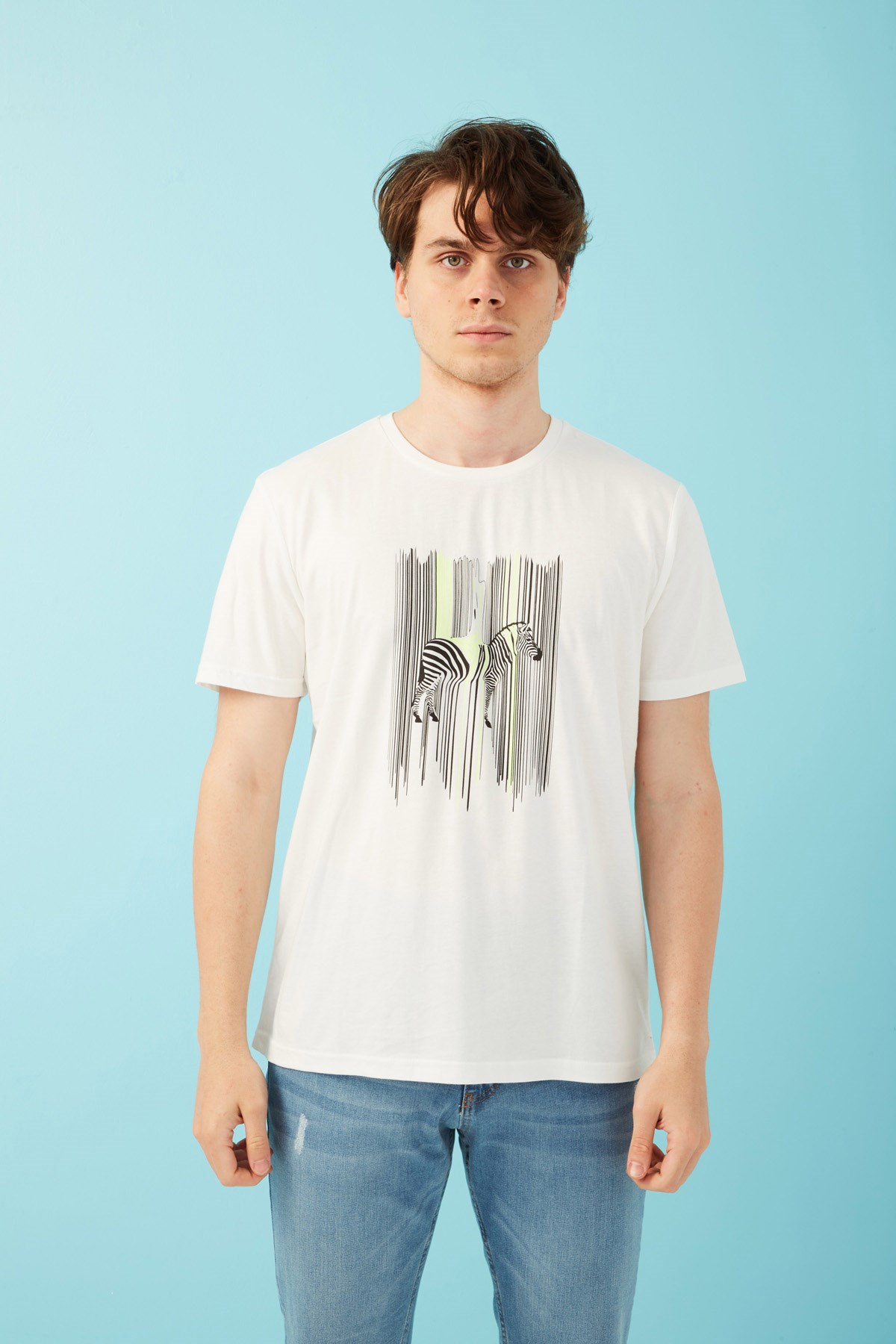 Fashion Friends Erkek T-Shirt 22Y0189E1 Beyaz / White