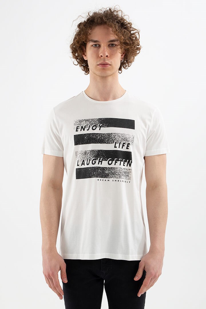 Fashion Friends Erkek T-Shirt 22Y0190E1 Beyaz / White