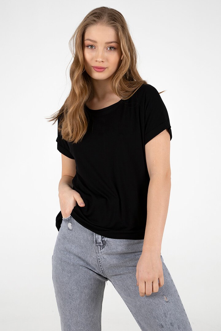 Fashion Friends Kadın T-Shirt 22Y0194K1 Siyah / Black