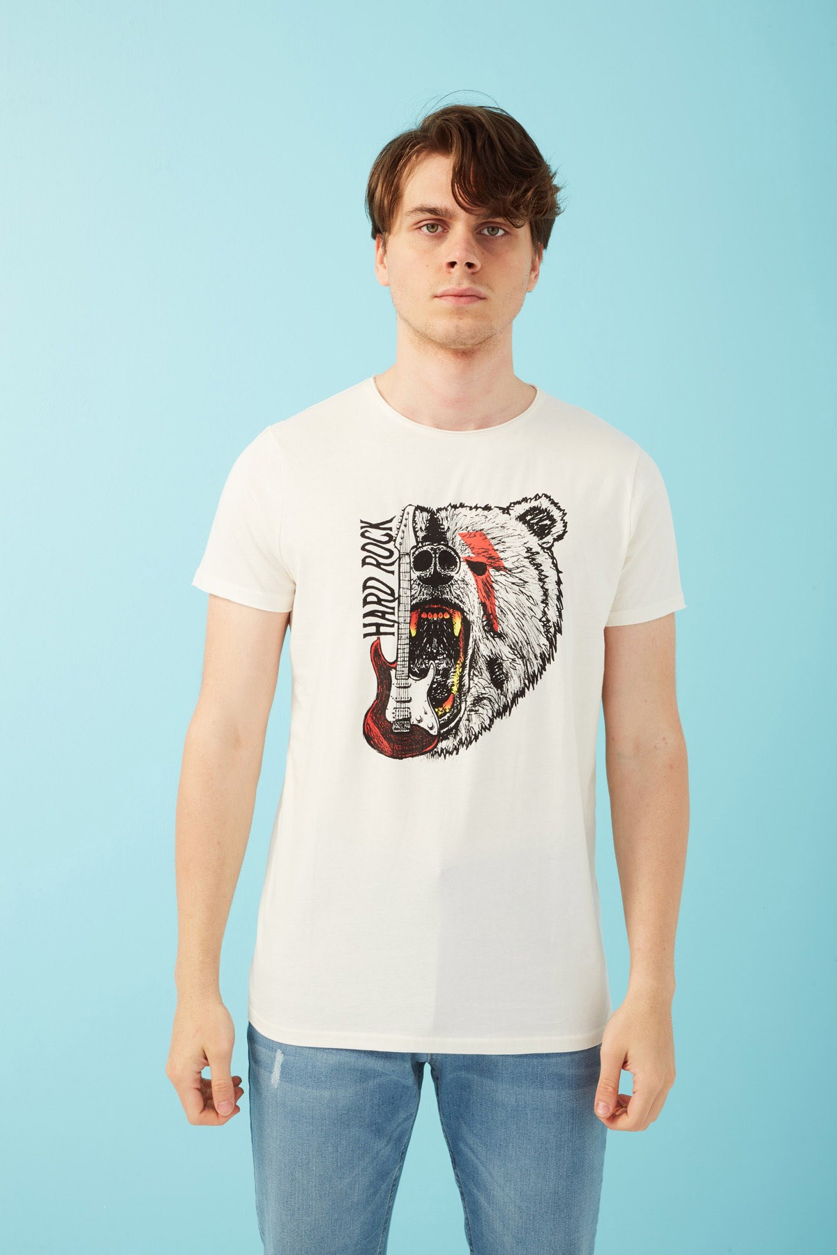 Fashion Friends Erkek T-Shirt 22Y0203E1 Ekru / Ecru
