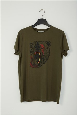 Fashion Friends Erkek T-Shirt 22Y0203E1 Haki / Khaki