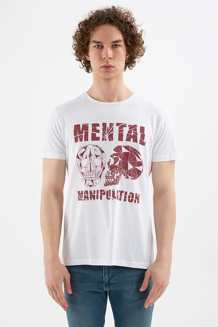 Fashion Friends Erkek T-Shirt 22Y0257E1 Beyaz / White