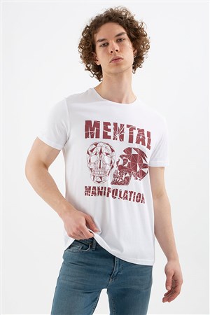 Fashion Friends Erkek T-Shirt 22Y0257E1 Beyaz / White