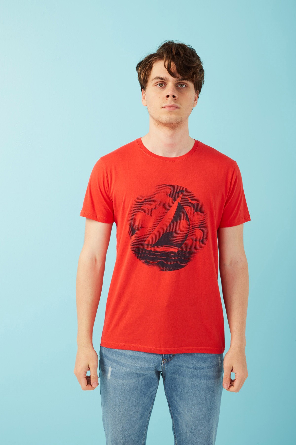 Fashion Friends Erkek T-Shirt 22Y0269E1 Kırmızı / Red