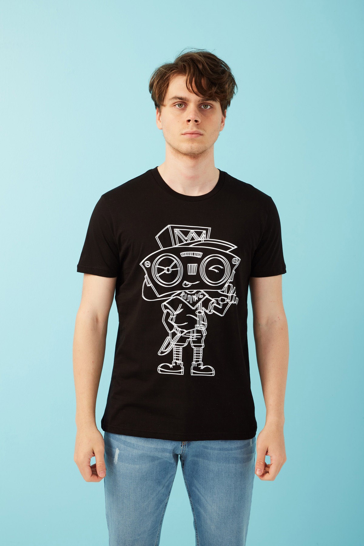 Fashion Friends Erkek T-Shirt 22Y0277E1 Siyah / Black