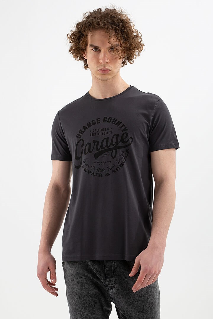 Fashion Friends Erkek T-Shirt 22Y0312E1 Antrasit / Anthracite