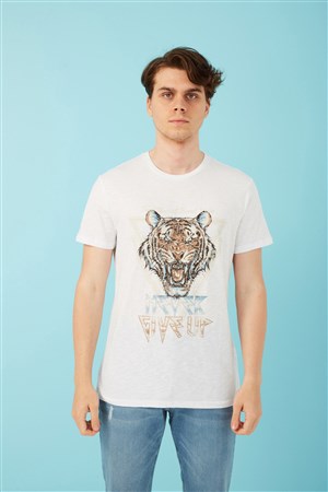 Fashion Friends Erkek T-Shirt 22Y0319E1 Beyaz / White