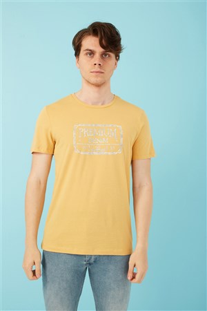 Fashion Friends Erkek T-Shirt 22Y0325E1 Hardal / Mustard