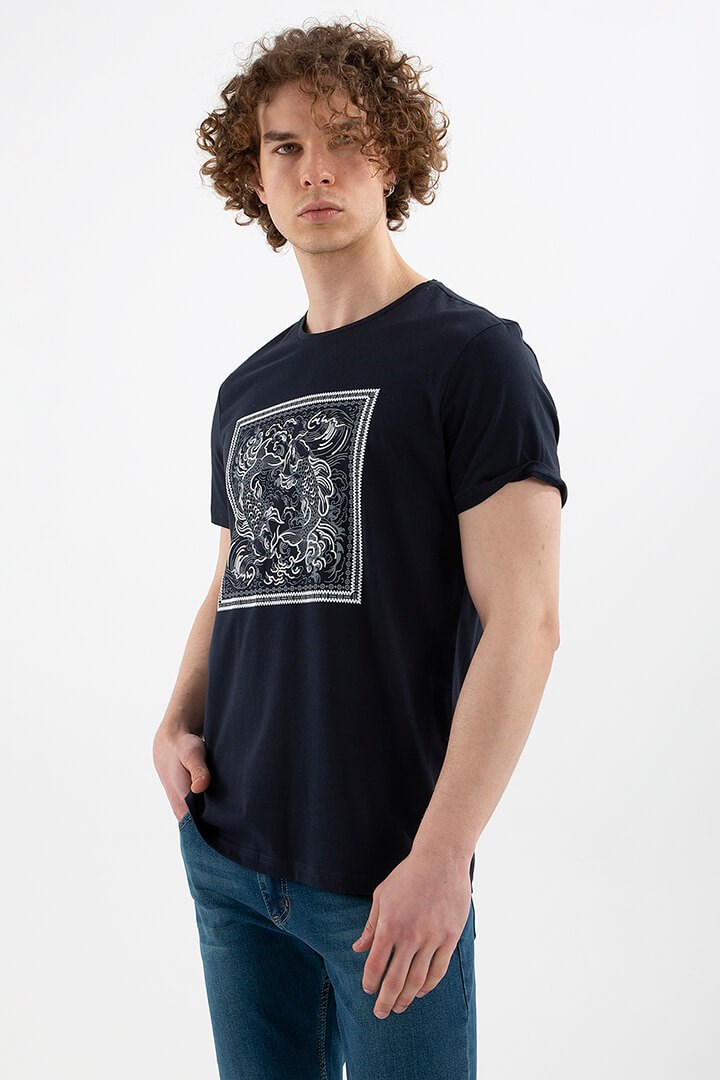 Fashion Friends Erkek T-Shirt 22Y0331E1 Lacivert / Navy