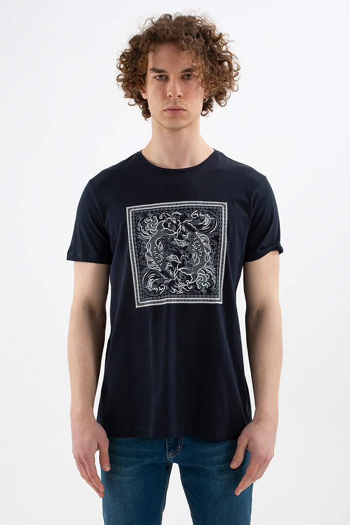 Fashion Friends Erkek T-Shirt 22Y0331E1 Lacivert / Navy