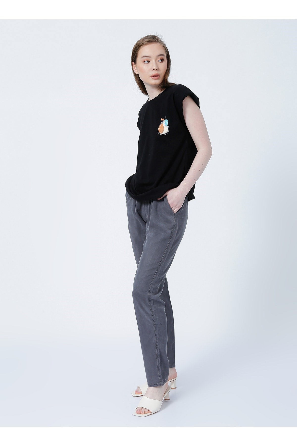 Fashion Friends Kadın Pantolon 22Y0477K1 Antrasit / Anthracite