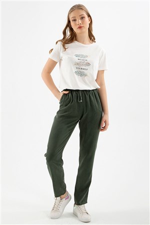 Fashion Friends Kadın Pantolon 22Y0477K1 Haki / Khaki